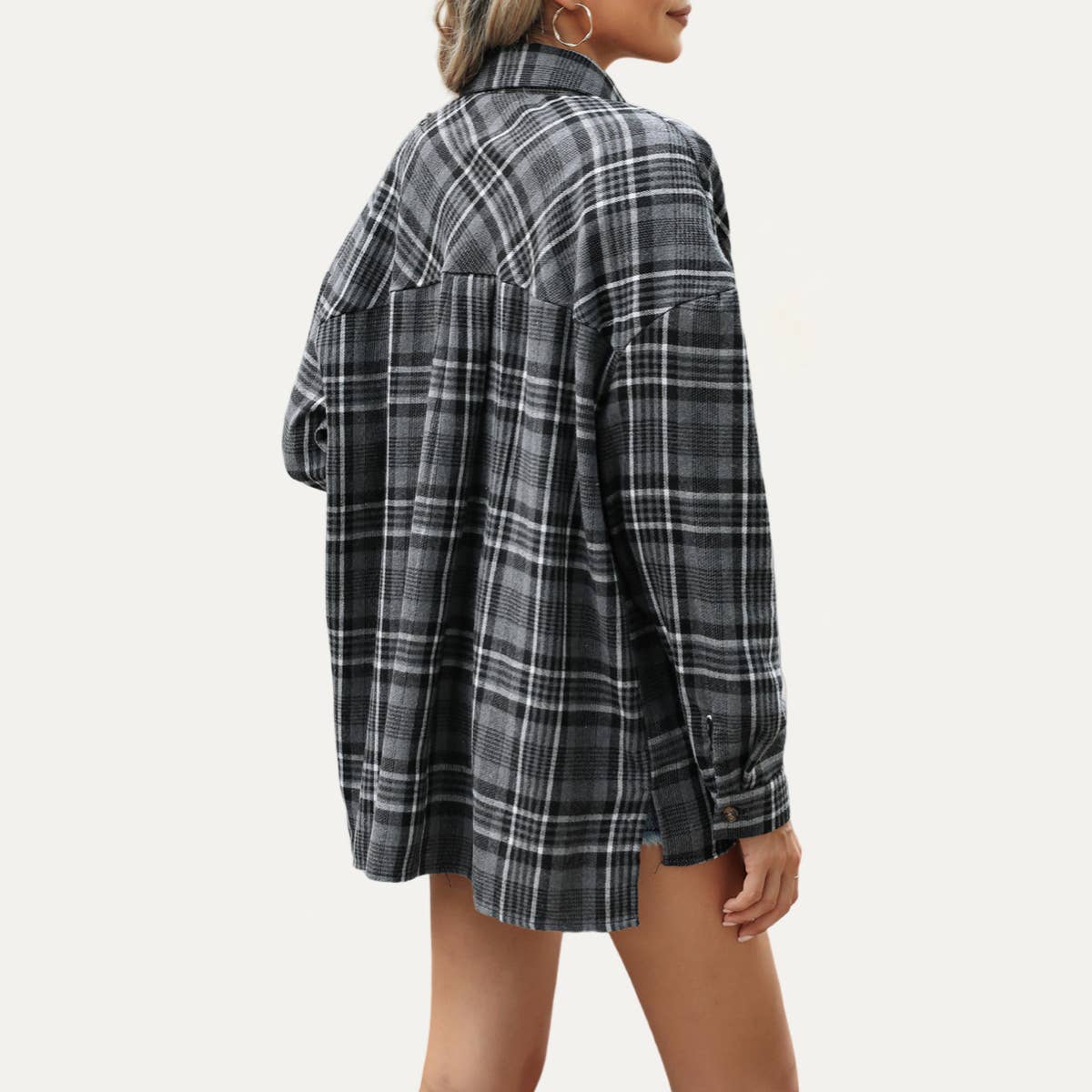 Fall-Essential Multicolored Plaid Long Sleeve Shirt