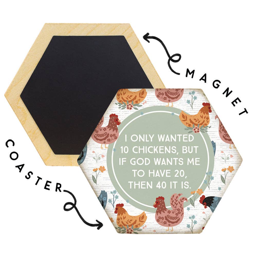 Wanted 10 Chickens - Honeycomb Coasters