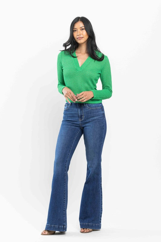 Judy Blue HW Wide Hem Flare