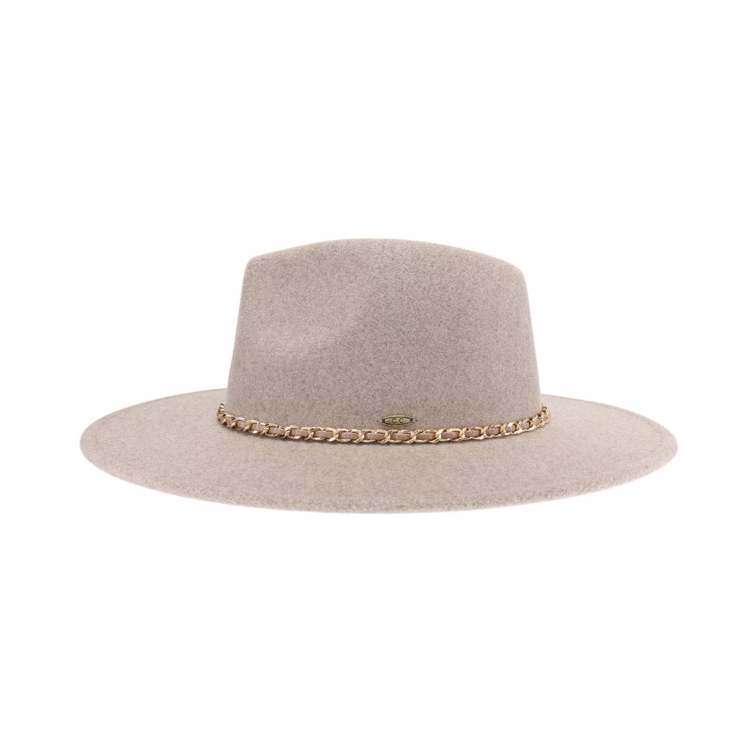 Chain Trim Band C.C Vegan Fabric Hat VFE0003