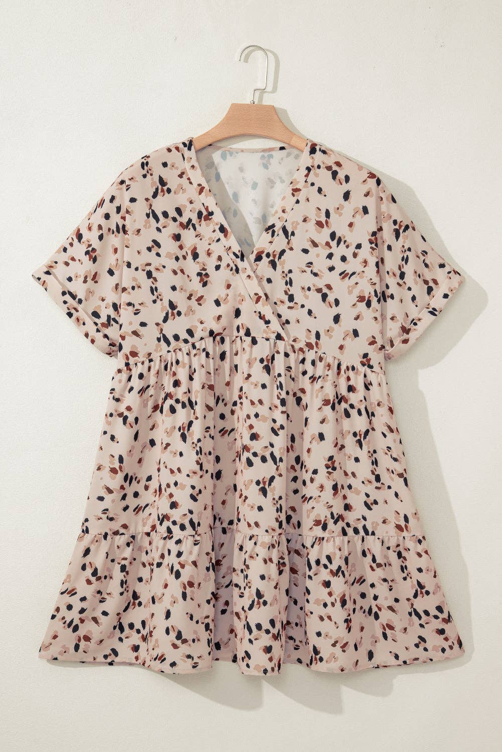 Plus Size Dotted Empire Waist Dress