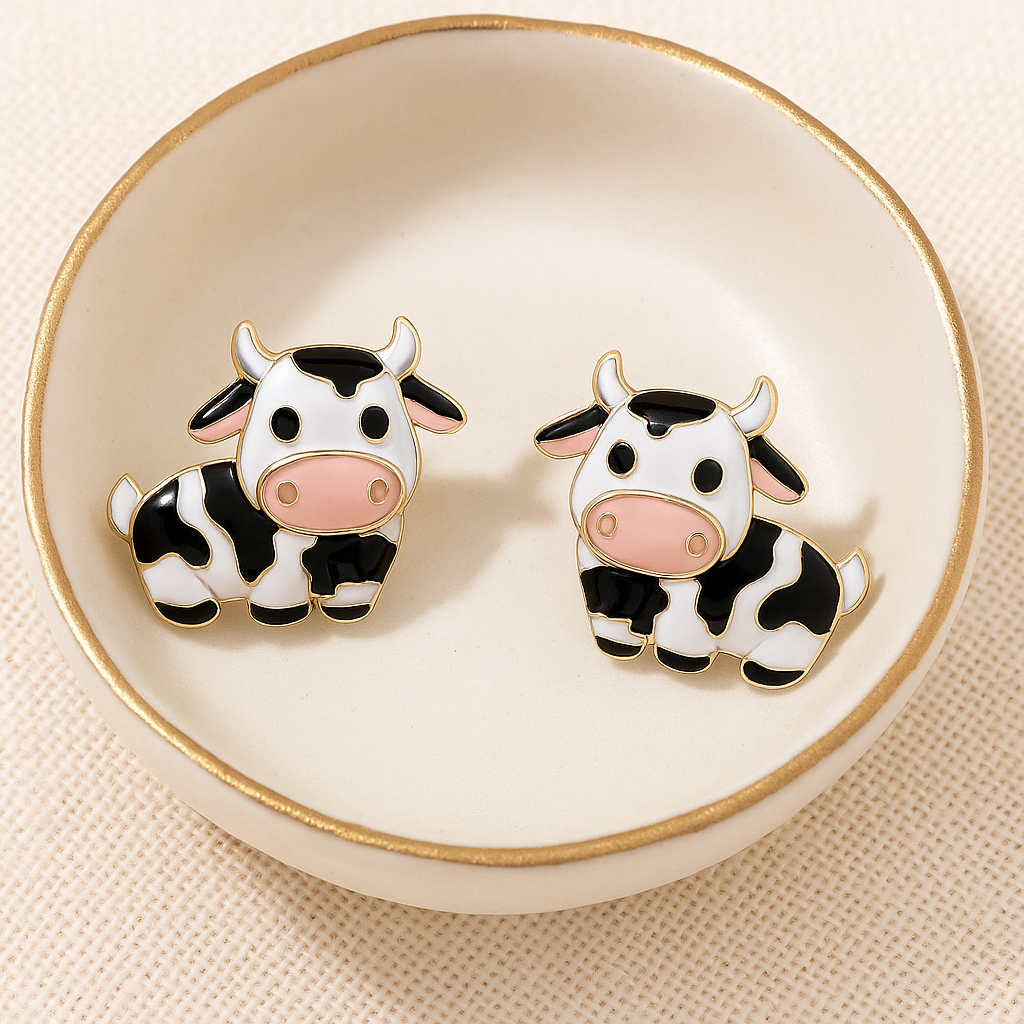 Cow Stud Earrings
