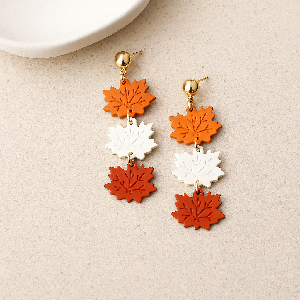 Fall Maple Leaf Dangle Earrings