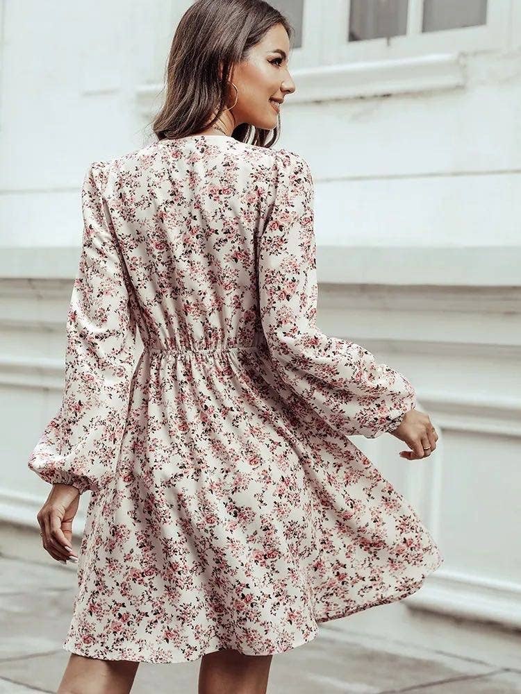 Floral V-neck Dress