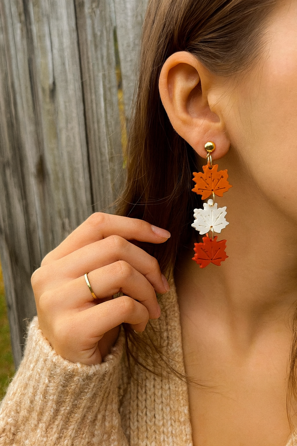 Fall Maple Leaf Dangle Earrings
