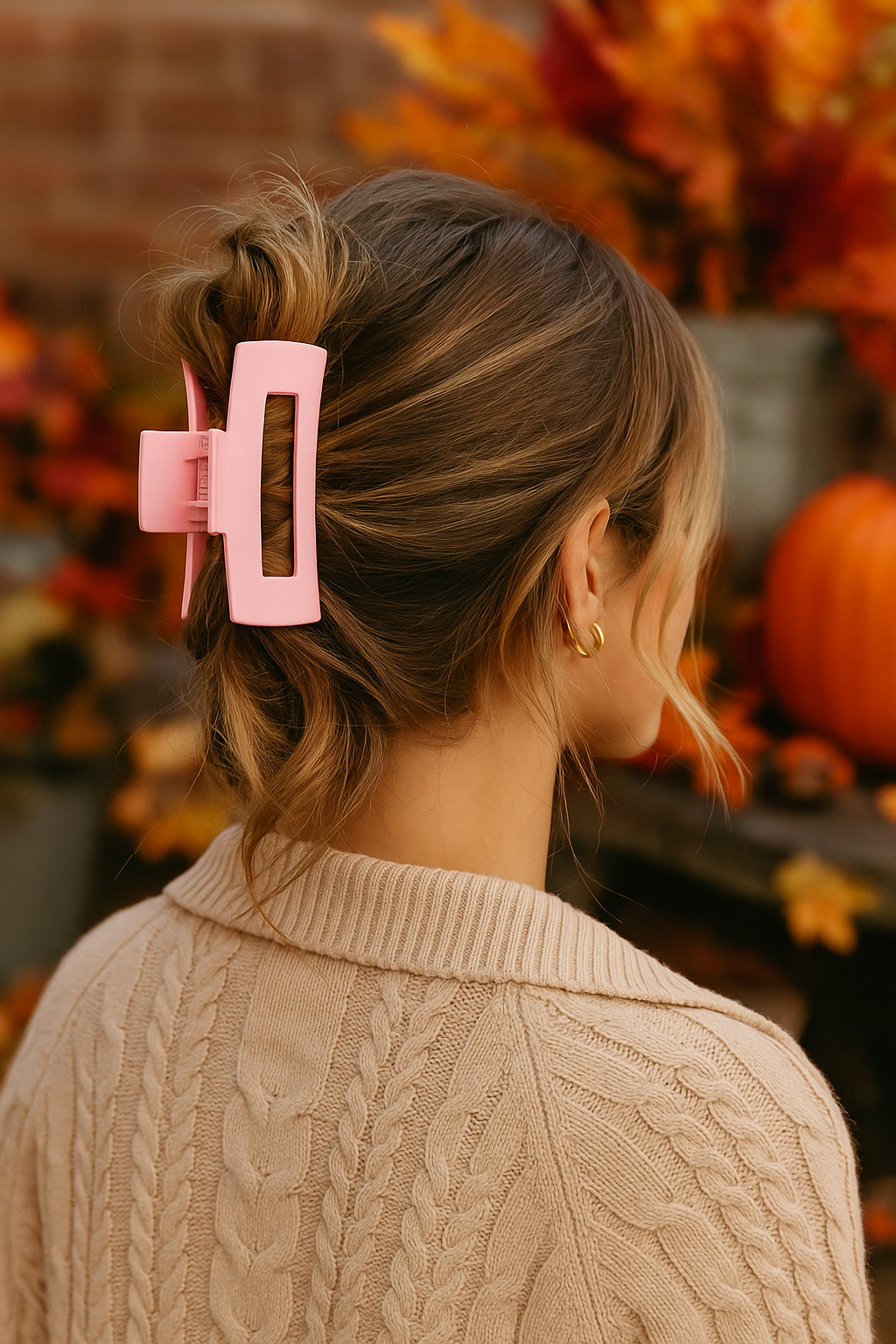 Matte Clear Square Large Plastic Hair Claw Clip