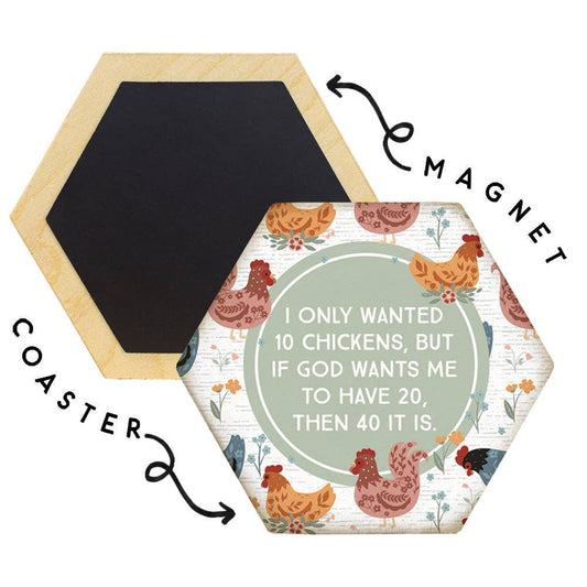 Wanted 10 Chickens - Honeycomb Coasters