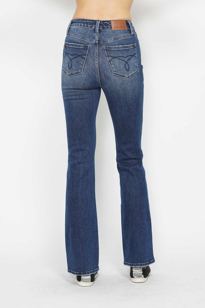 Judy Blue High Waist Dark Wash Tummy Control Embroidered Bootcut