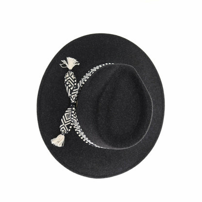 Geometric Trim Vegan Fabric C.C Panama HAT WF3