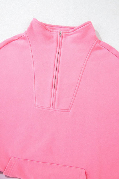 Customizable Zip-up Stand Neck Kangaroo Pocket Sweatshirt