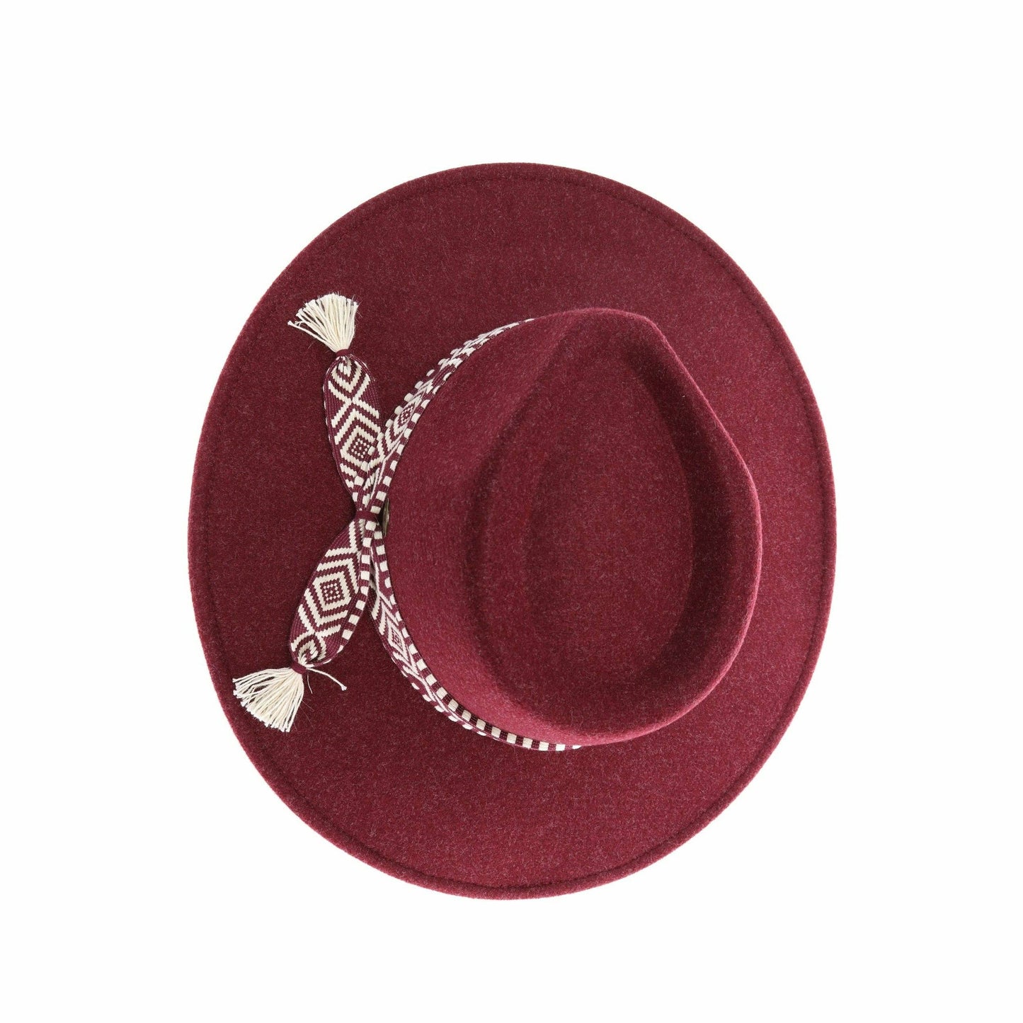 Geometric Trim Vegan Fabric C.C Panama HAT WF3