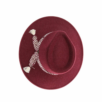Geometric Trim Vegan Fabric C.C Panama HAT WF3
