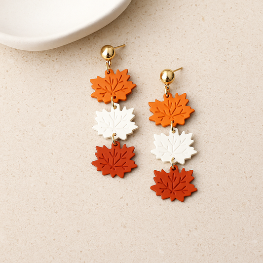 Fall Maple Leaf Dangle Earrings