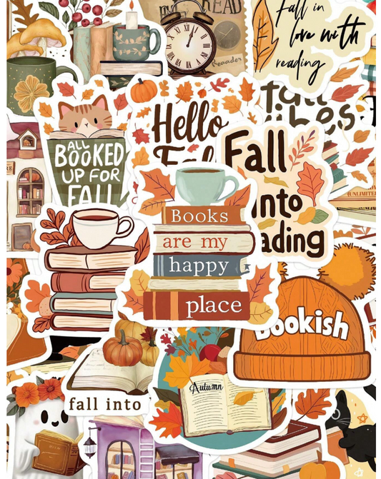 Fall Book Theme Stickers - Small- Random Design