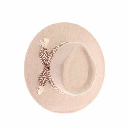 Geometric Trim Vegan Fabric C.C Panama HAT WF3