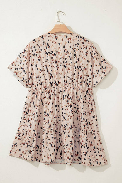 Plus Size Dotted Empire Waist Dress