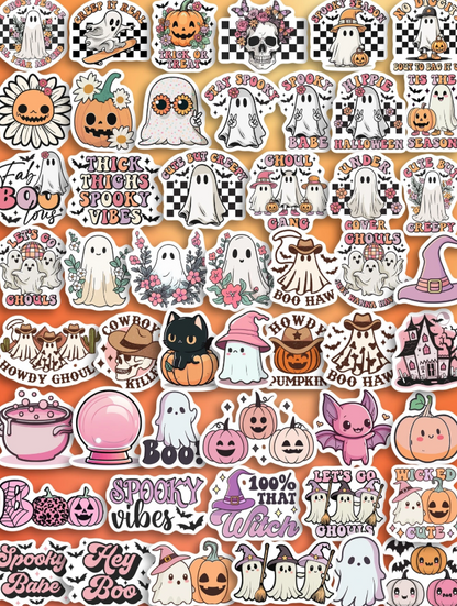 Retro Hippie Halloween Spooky Babe Stickers