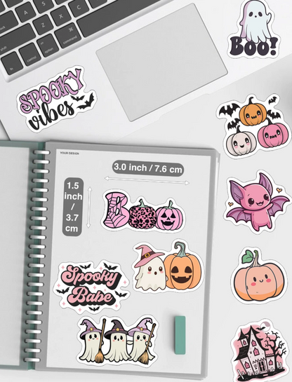 Retro Hippie Halloween Spooky Babe Stickers