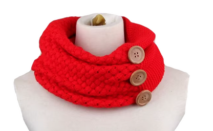 Winter Knit Scarf With Buttons