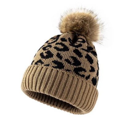 Wool Hat With Plush Pom Beanie