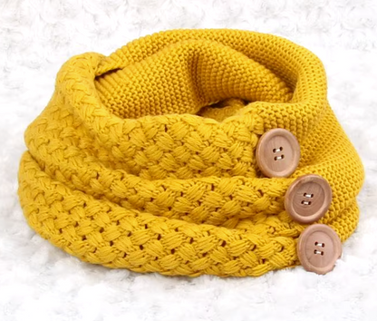 Winter Knit Scarf With Buttons