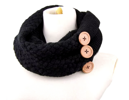 Winter Knit Scarf With Buttons