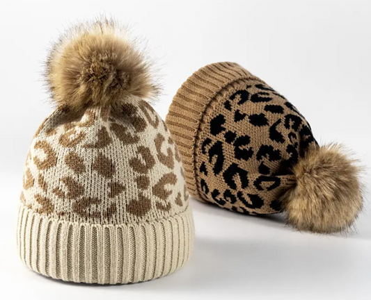 Wool Hat With Plush Pom Beanie